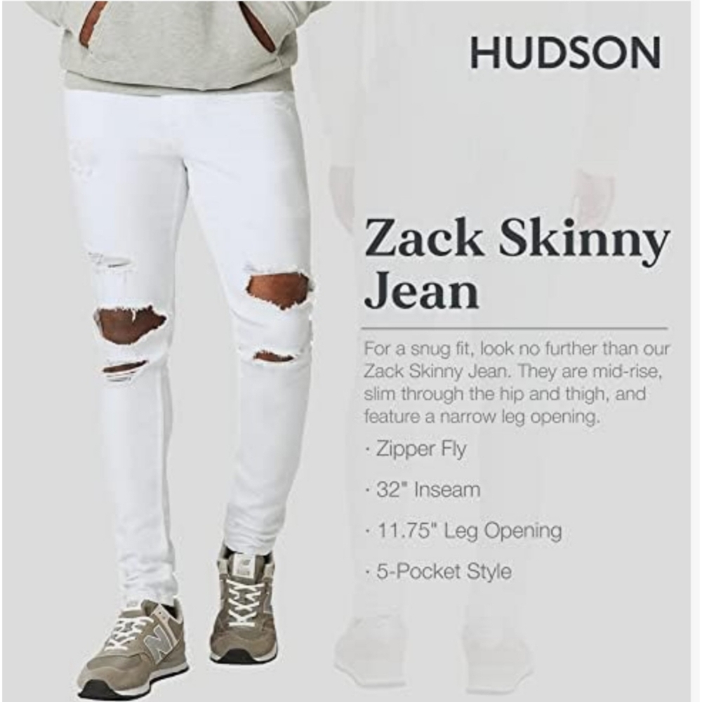 Hudson Zack Skinny White Size 31